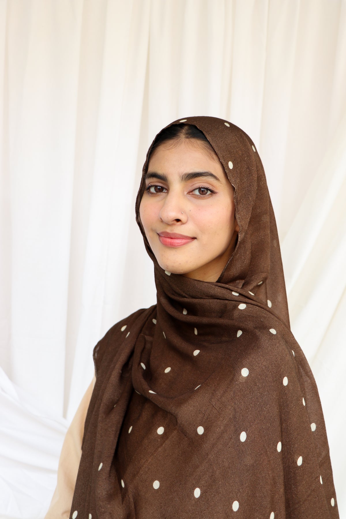 Brown Polka Dot - Bamboo Woven Modal Hijab