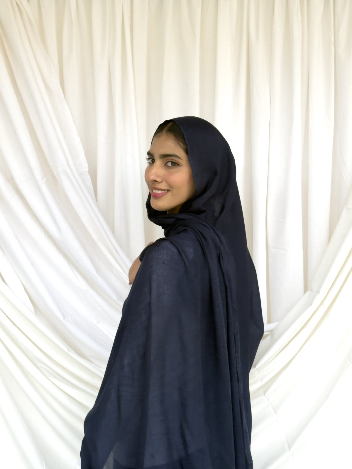Navy Blue - Bamboo Woven Modal Hijab