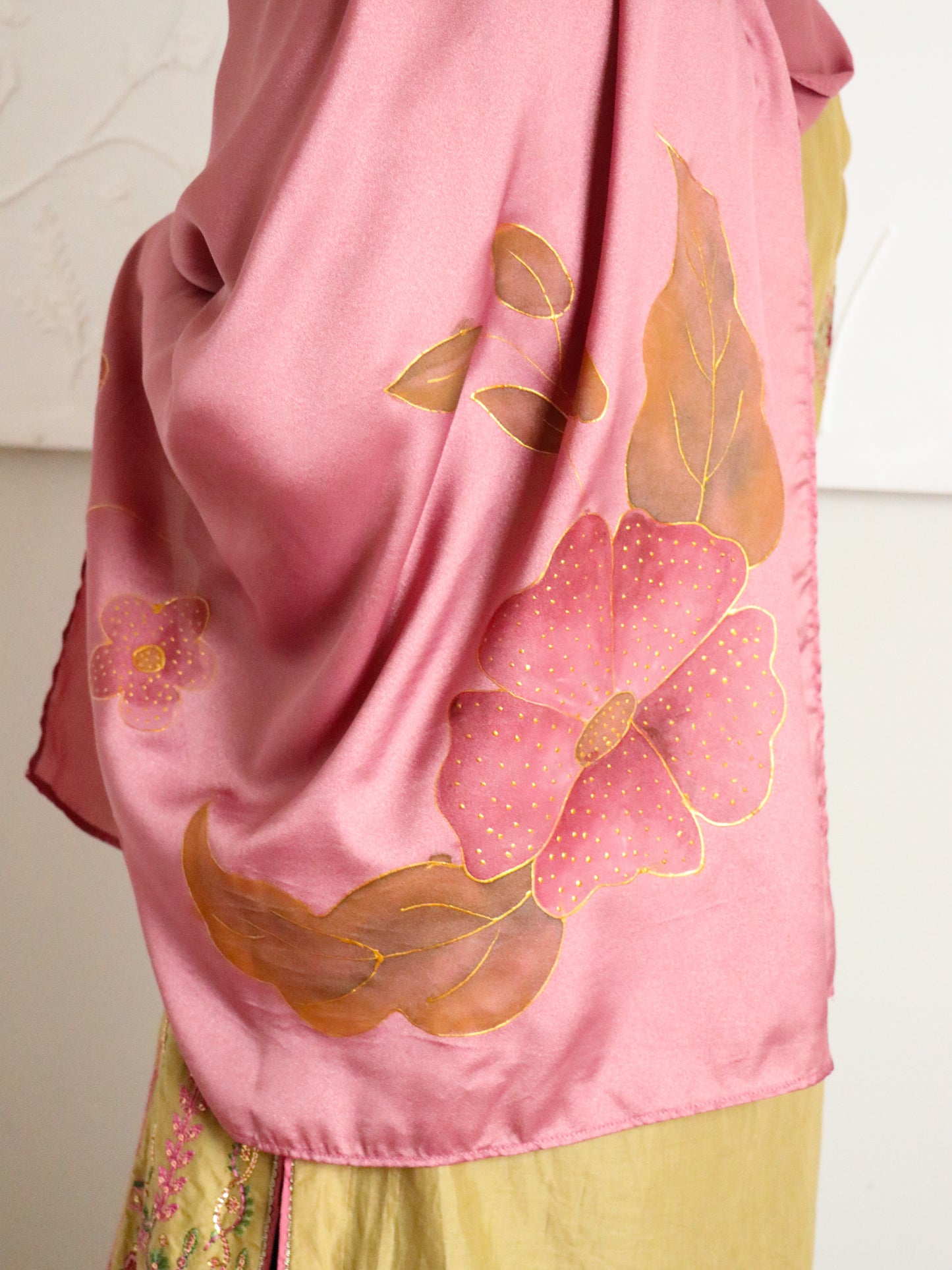 Pink - Opal Silk Hand Painted