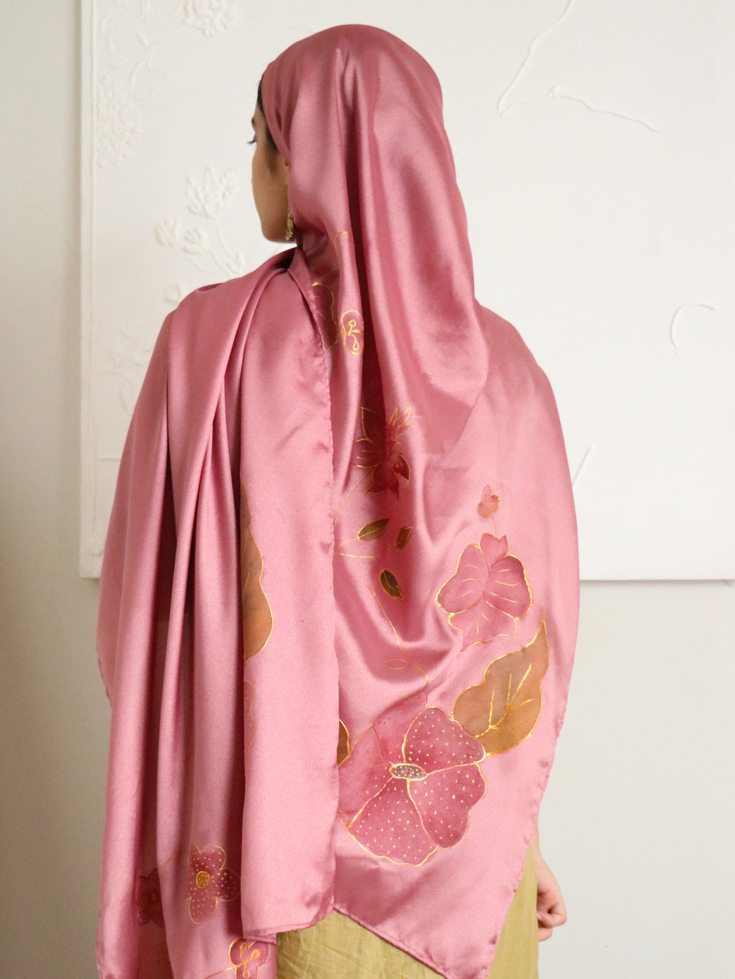 Pink - Opal Silk Hand Painted