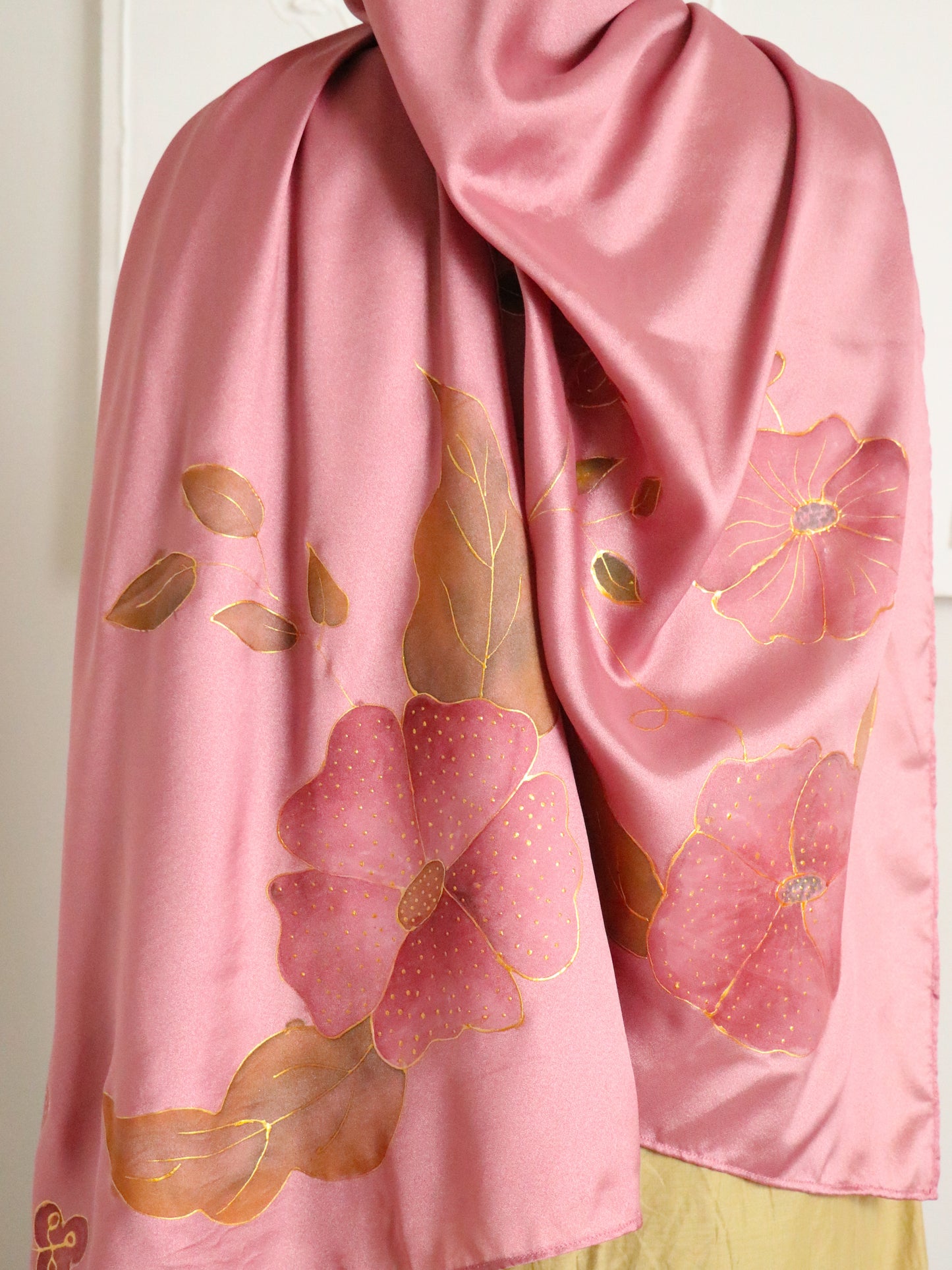 Pink - Opal Silk Hand Painted