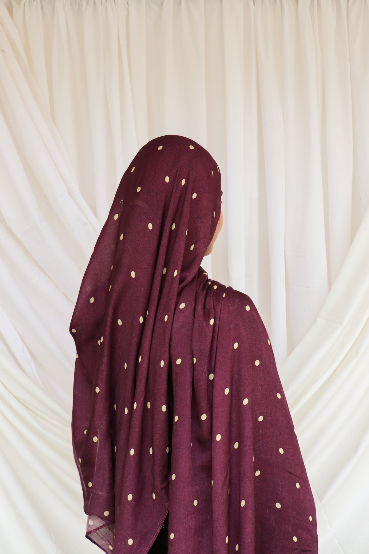Burgundy Polka Dot - Bamboo Woven Modal Hijab