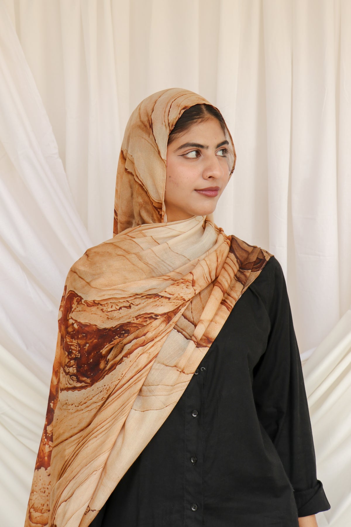 Caramel Sediment - Bamboo Woven Modal Hijab