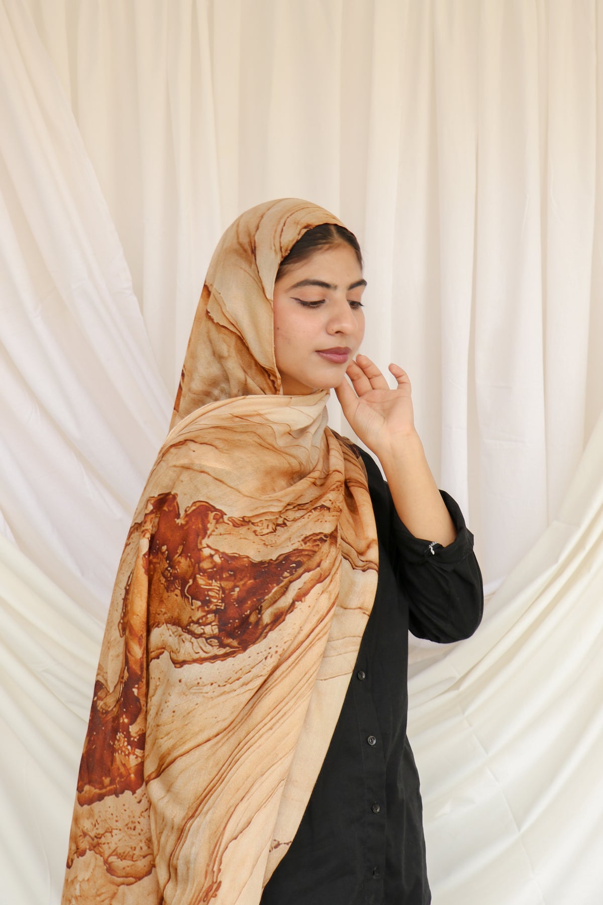 Caramel Sediment - Bamboo Woven Modal Hijab
