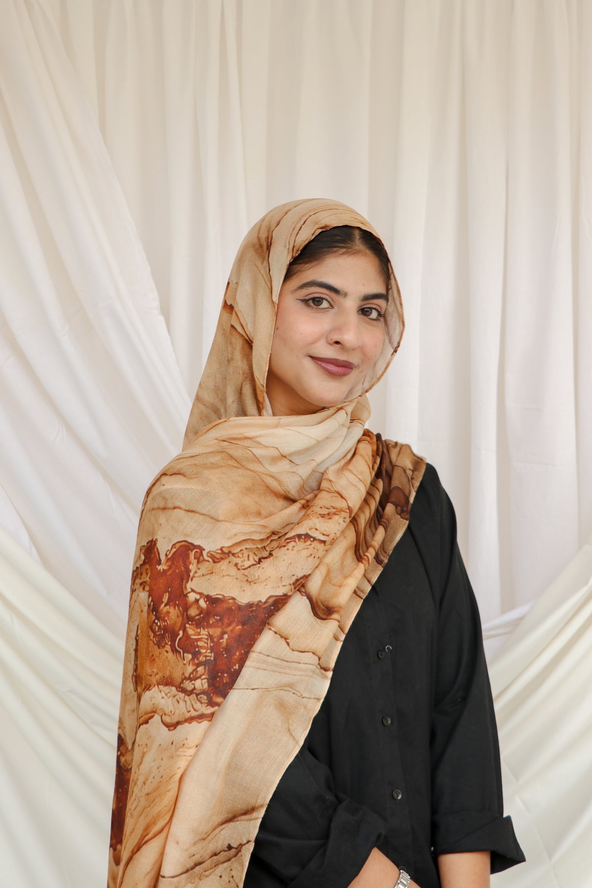 Caramel Sediment - Bamboo Woven Modal Hijab